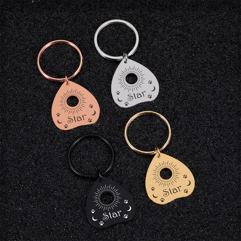 STVK Etichetă de identificare pentru animale de companie Spirit Ouija Board Cadou de Halloween Guler de pisică personalizat Etichetă de cățel Accesorii personalizate gravate personalizate