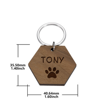 STVK Pet Wooden Tag Cat Dogs Collar Customized Dog Name Id Tags Customist Kitten Puppy Name Number Гравирани надписи Аксесоари