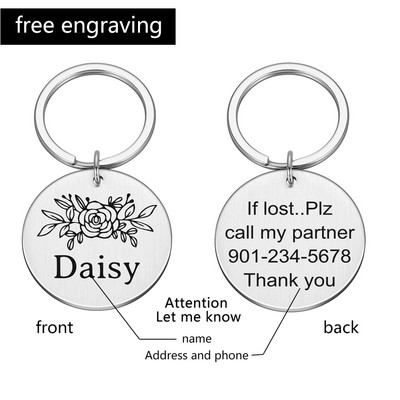 Pielāgotas pretpazaudēšanas abpusējas iegravētas mājdzīvnieka ID suņu birkas Personalizētas suņu kakla siksnas aksesuāri Dekorācijas Kaķu kaklasiksnas Suņu birkas