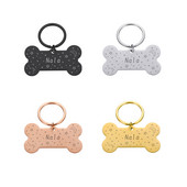 Εξατομικευμένη ετικέτα ταυτότητας κατοικίδιου Χαραγμένο όνομα ταυτότητας κατοικίδιου για κολάρο σκύλου γάτας Κρεμαστό κόκκαλο από ανοξείδωτο ατσάλι Αξεσουάρ για κατοικίδια ошейник для собак