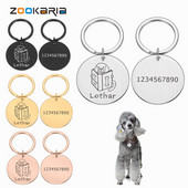 Etichetă de identificare pentru câini Etichete pentru animale de companie, personalizate, personalizate, gravate cu Ustom, breloc din metal, anti-pierdere, pandantiv, plăcuță cu nume pentru gulerul de cățel Perros