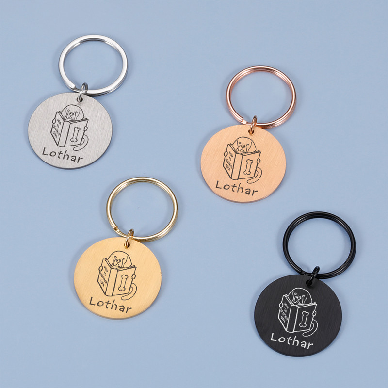 Etichetă de identificare pentru câini Etichete pentru animale de companie, personalizate, personalizate, gravate cu Ustom, breloc din metal, anti-pierdere, pandantiv, plăcuță cu nume pentru gulerul de cățel Perros