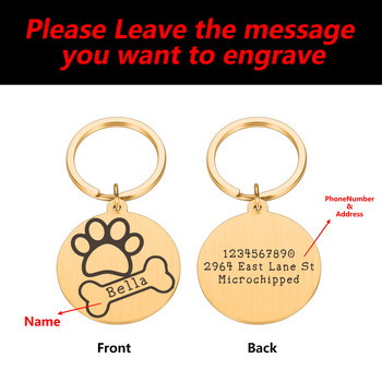 Εξατομικευμένη Προσαρμοσμένη Αναγνώριση Χαρακτική Πινακίδα Ονομάτων Ετικέτες Διεύθυνσης Κρεμαστό Κρεμαστό γιακά Κουτάβι Γάτας Αντι-χαμένου σκύλου