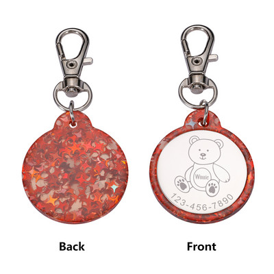 Etichetă personalizată de identificare pentru câini și pisici Guler colorat de identificare pentru animale de companie Etichete cu nume pentru urs Etichete personalizate din oțel inoxidabil pentru animale de companie Accesorii pentru etichetă