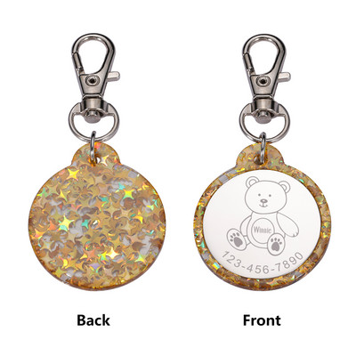 Etichetă personalizată de identificare pentru câini și pisici Guler colorat de identificare pentru animale de companie Etichete cu nume pentru urs Etichete personalizate din oțel inoxidabil pentru animale de companie Accesorii pentru etichetă