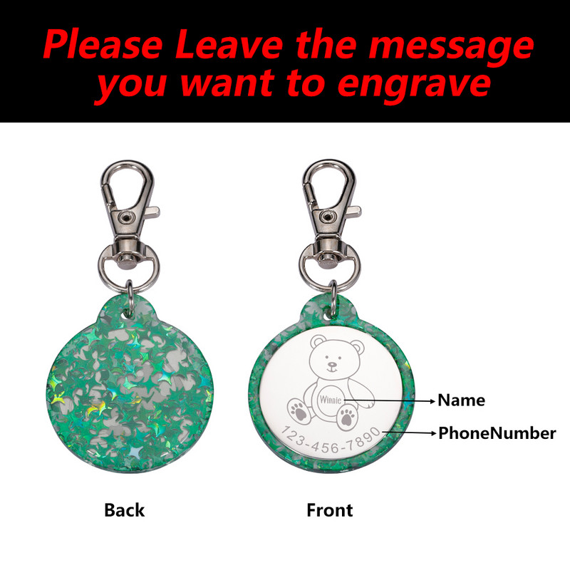 Etichetă personalizată de identificare pentru câini și pisici Guler colorat de identificare pentru animale de companie Etichete cu nume pentru urs Etichete personalizate din oțel inoxidabil pentru animale de companie Accesorii pentru etichetă
