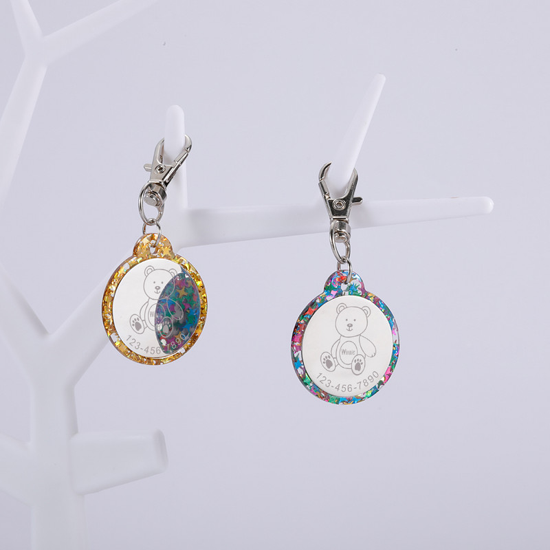 Etichetă personalizată de identificare pentru câini și pisici Guler colorat de identificare pentru animale de companie Etichete cu nume pentru urs Etichete personalizate din oțel inoxidabil pentru animale de companie Accesorii pentru etichetă