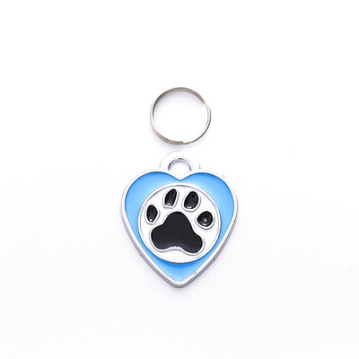 Etichetă de identificare pentru câine gravată gratuită, personalizată, din aliaj, cu farmec de inimă, pandantiv, plăcuță de identificare anti-pierdere, colier, accesorii pentru guler pentru cățeluș