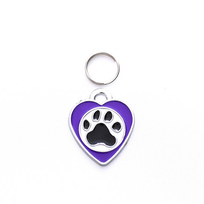 Etichetă de identificare pentru câine gravată gratuită, personalizată, din aliaj, cu farmec de inimă, pandantiv, plăcuță de identificare anti-pierdere, colier, accesorii pentru guler pentru cățeluș