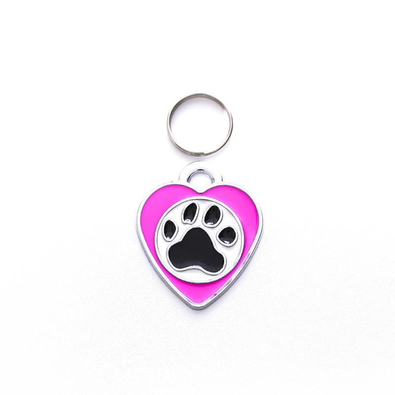 Etichetă de identificare pentru câine gravată gratuită, personalizată, din aliaj, cu farmec de inimă, pandantiv, plăcuță de identificare anti-pierdere, colier, accesorii pentru guler pentru cățeluș