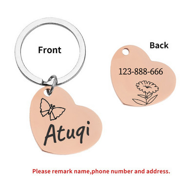 Oznake za identifikaciju psa Personalizirane besplatne gravirane prilagođene privjeske od nehrđajućeg čelika Anti-lost Ogrlica s natpisnom pločicom Ogrlica za kućne ljubimce Dodaci za štene