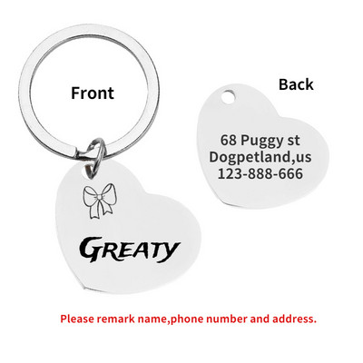 Oznake za identifikaciju psa Personalizirane besplatne gravirane prilagođene privjeske od nehrđajućeg čelika Anti-lost Ogrlica s natpisnom pločicom Ogrlica za kućne ljubimce Dodaci za štene