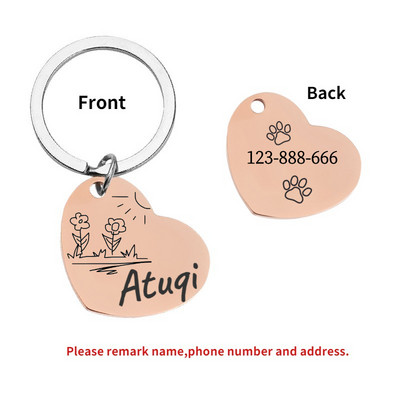Oznake za identifikaciju psa Personalizirane besplatne gravirane prilagođene privjeske od nehrđajućeg čelika Anti-lost Ogrlica s natpisnom pločicom Ogrlica za kućne ljubimce Dodaci za štene