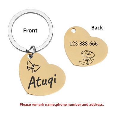 Oznake za identifikaciju psa Personalizirane besplatne gravirane prilagođene privjeske od nehrđajućeg čelika Anti-lost Ogrlica s natpisnom pločicom Ogrlica za kućne ljubimce Dodaci za štene