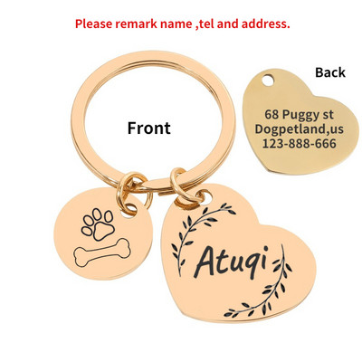 Oznake za identifikaciju psa Personalizirane besplatne gravirane prilagođene privjeske od nehrđajućeg čelika Anti-lost Ogrlica s natpisnom pločicom Ogrlica za kućne ljubimce Dodaci za štene