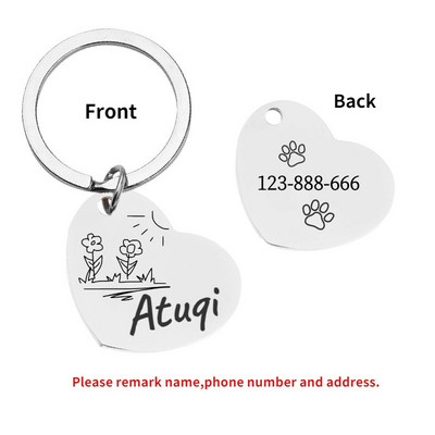 Oznake za identifikaciju psa Personalizirane besplatne gravirane prilagođene privjeske od nehrđajućeg čelika Anti-lost Ogrlica s natpisnom pločicom Ogrlica za kućne ljubimce Dodaci za štene