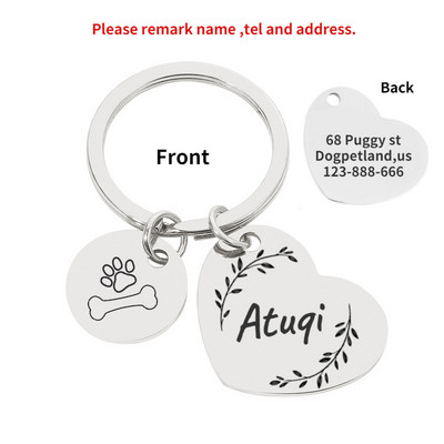 Oznake za identifikaciju psa Personalizirane besplatne gravirane prilagođene privjeske od nehrđajućeg čelika Anti-lost Ogrlica s natpisnom pločicom Ogrlica za kućne ljubimce Dodaci za štene