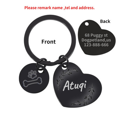 Oznake za identifikaciju psa Personalizirane besplatne gravirane prilagođene privjeske od nehrđajućeg čelika Anti-lost Ogrlica s natpisnom pločicom Ogrlica za kućne ljubimce Dodaci za štene
