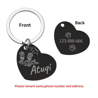 Oznake za identifikaciju psa Personalizirane besplatne gravirane prilagođene privjeske od nehrđajućeg čelika Anti-lost Ogrlica s natpisnom pločicom Ogrlica za kućne ljubimce Dodaci za štene