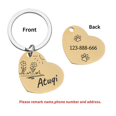 Oznake za identifikaciju psa Personalizirane besplatne gravirane prilagođene privjeske od nehrđajućeg čelika Anti-lost Ogrlica s natpisnom pločicom Ogrlica za kućne ljubimce Dodaci za štene