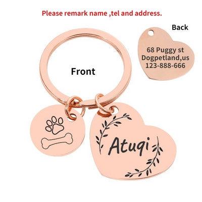 Oznake za identifikaciju psa Personalizirane besplatne gravirane prilagođene privjeske od nehrđajućeg čelika Anti-lost Ogrlica s natpisnom pločicom Ogrlica za kućne ljubimce Dodaci za štene