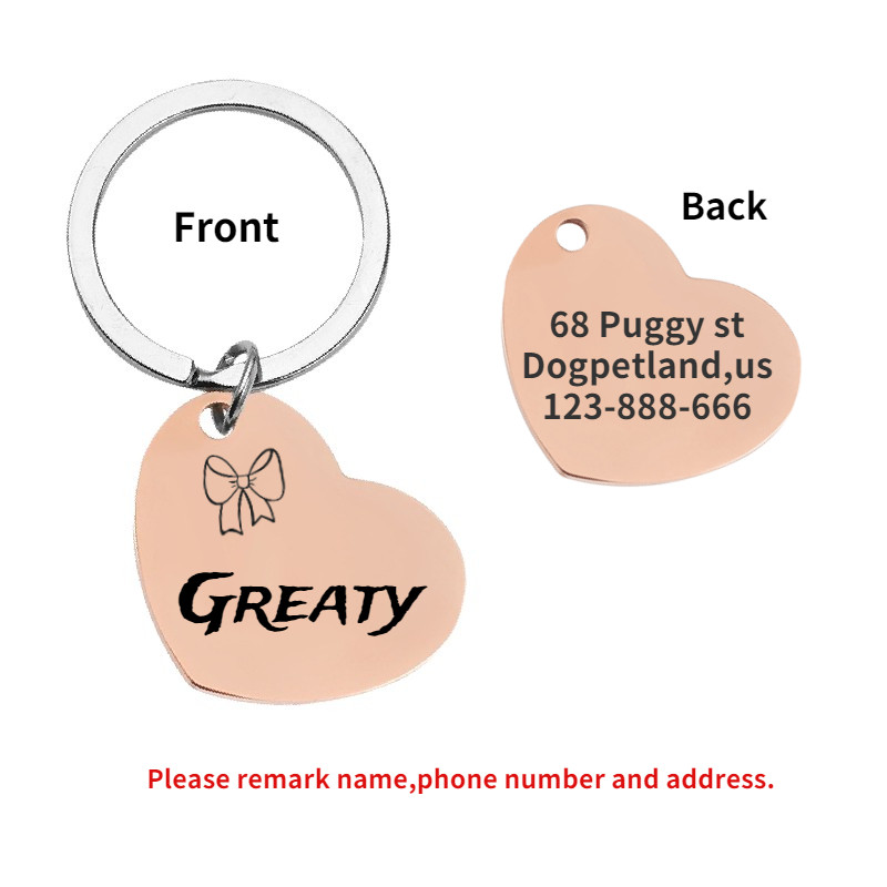 Oznake za identifikaciju psa Personalizirane besplatne gravirane prilagođene privjeske od nehrđajućeg čelika Anti-lost Ogrlica s natpisnom pločicom Ogrlica za kućne ljubimce Dodaci za štene