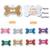 Etichetă de identificare personalizată pentru câine, cu gravură gratuită, cu numele animalului de companie, pandantiv, decorațiuni pentru cățeluș, guler personalizat pentru pisici, accesorii pentru chihuahua