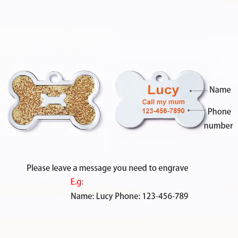 Etichetă de identificare personalizată pentru câine, cu gravură gratuită, cu numele animalului de companie, pandantiv, decorațiuni pentru cățeluș, guler personalizat pentru pisici, accesorii pentru chihuahua