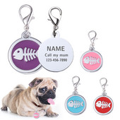 Εξατομικευμένο σκυλί χάραξη ετικέτας μεταλλικής ταυτότητας Κατά της απώλειας Προσαρμοσμένο όνομα Κολάρο γάτας Κουτάβι Κρεμαστό μπρελόκ Προμήθειες για κατοικίδια