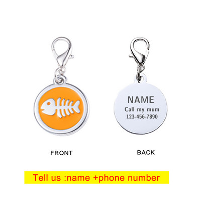 Εξατομικευμένο σκυλί χάραξη ετικέτας μεταλλικής ταυτότητας Κατά της απώλειας Προσαρμοσμένο όνομα Κολάρο γάτας Κουτάβι Κρεμαστό μπρελόκ Προμήθειες για κατοικίδια