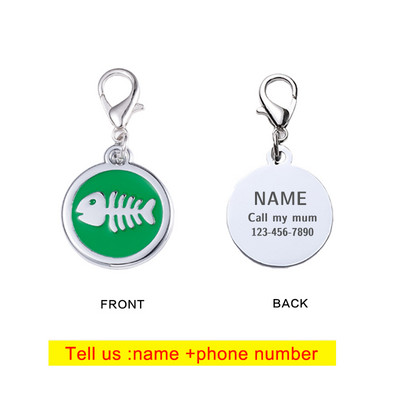 Εξατομικευμένο σκυλί χάραξη ετικέτας μεταλλικής ταυτότητας Κατά της απώλειας Προσαρμοσμένο όνομα Κολάρο γάτας Κουτάβι Κρεμαστό μπρελόκ Προμήθειες για κατοικίδια