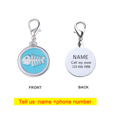 Εξατομικευμένο σκυλί χάραξη ετικέτας μεταλλικής ταυτότητας Κατά της απώλειας Προσαρμοσμένο όνομα Κολάρο γάτας Κουτάβι Κρεμαστό μπρελόκ Προμήθειες για κατοικίδια