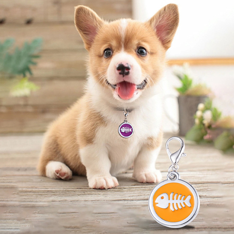 Εξατομικευμένο σκυλί χάραξη ετικέτας μεταλλικής ταυτότητας Κατά της απώλειας Προσαρμοσμένο όνομα Κολάρο γάτας Κουτάβι Κρεμαστό μπρελόκ Προμήθειες για κατοικίδια
