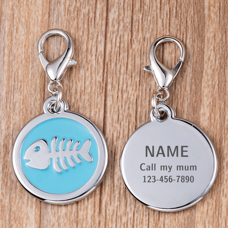 Εξατομικευμένο σκυλί χάραξη ετικέτας μεταλλικής ταυτότητας Κατά της απώλειας Προσαρμοσμένο όνομα Κολάρο γάτας Κουτάβι Κρεμαστό μπρελόκ Προμήθειες για κατοικίδια