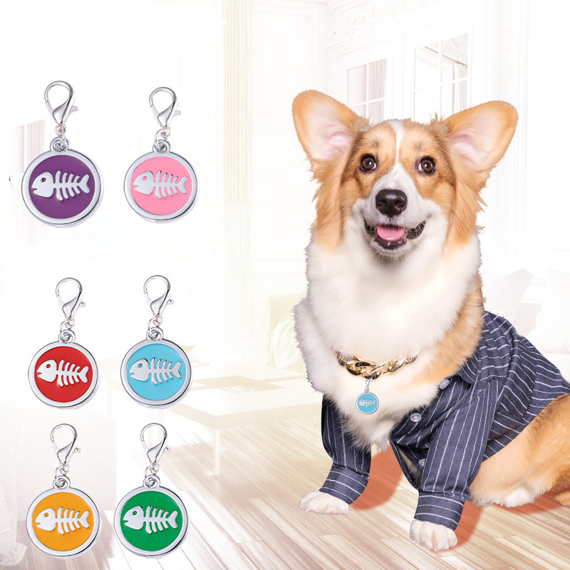 Εξατομικευμένο σκυλί χάραξη ετικέτας μεταλλικής ταυτότητας Κατά της απώλειας Προσαρμοσμένο όνομα Κολάρο γάτας Κουτάβι Κρεμαστό μπρελόκ Προμήθειες για κατοικίδια