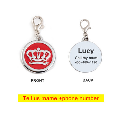 Armas kroonkoera bränd Laserkirjad Lemmiklooma ID-kaart Isikupärastatud võtmehoidja Lemmikloomakoeratarbed Kaelakee Kassisild Koeratarvikud