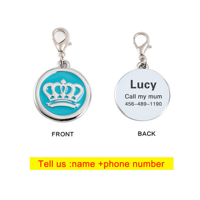 Armas kroonkoera bränd Laserkirjad Lemmiklooma ID-kaart Isikupärastatud võtmehoidja Lemmikloomakoeratarbed Kaelakee Kassisild Koeratarvikud