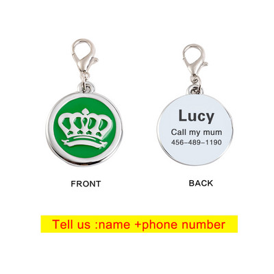 Armas kroonkoera bränd Laserkirjad Lemmiklooma ID-kaart Isikupärastatud võtmehoidja Lemmikloomakoeratarbed Kaelakee Kassisild Koeratarvikud