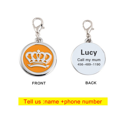 Armas kroonkoera bränd Laserkirjad Lemmiklooma ID-kaart Isikupärastatud võtmehoidja Lemmikloomakoeratarbed Kaelakee Kassisild Koeratarvikud