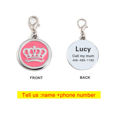 Armas kroonkoera bränd Laserkirjad Lemmiklooma ID-kaart Isikupärastatud võtmehoidja Lemmikloomakoeratarbed Kaelakee Kassisild Koeratarvikud