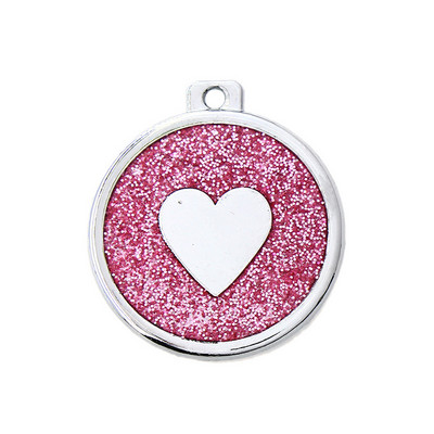 Plăcuță de identificare pentru animale de companie gravată personalizată, personalizată, Urme de câine, PENDANT, Etichetă cu model de inimă