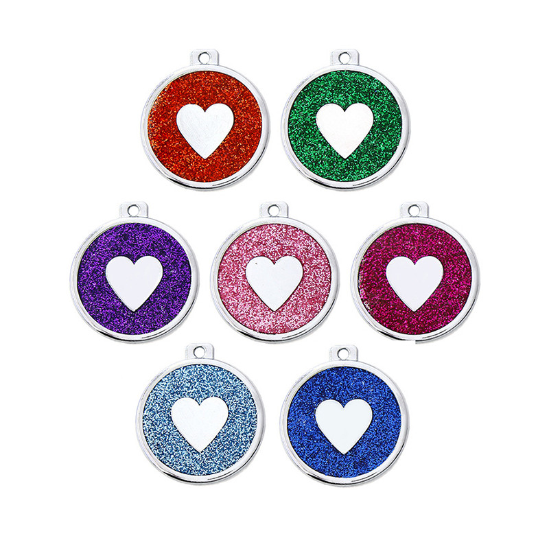 Plăcuță de identificare pentru animale de companie gravată personalizată, personalizată, Urme de câine, PENDANT, Etichetă cu model de inimă