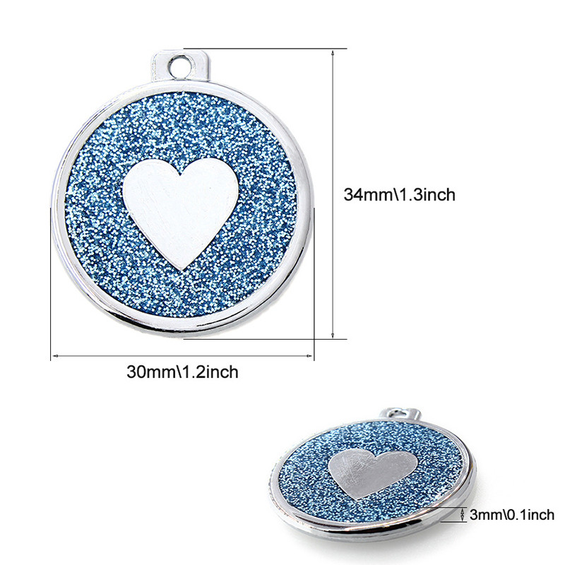 Plăcuță de identificare pentru animale de companie gravată personalizată, personalizată, Urme de câine, PENDANT, Etichetă cu model de inimă