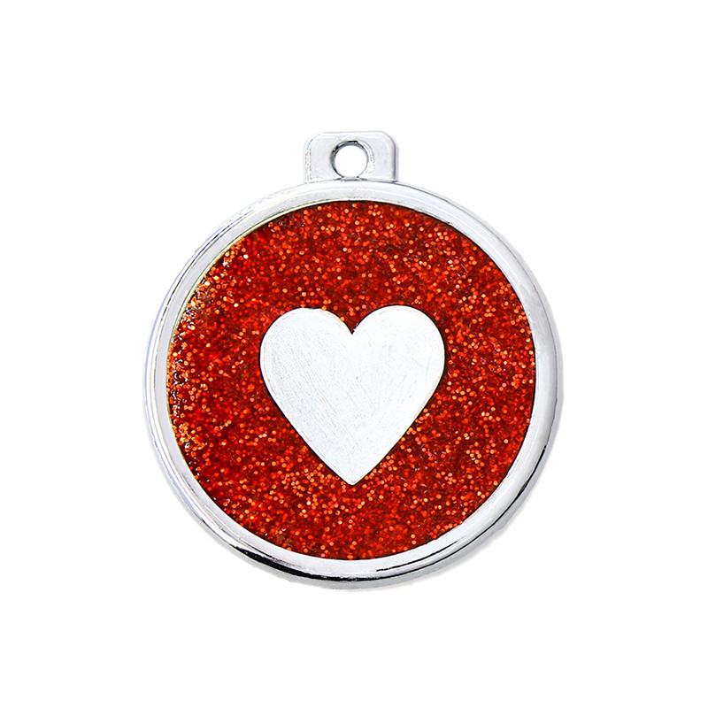 Plăcuță de identificare pentru animale de companie gravată personalizată, personalizată, Urme de câine, PENDANT, Etichetă cu model de inimă