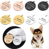 Etichetă de identificare pentru câine anti-pierdută Gulerul de câine nu îmi poate ține Licker ID-ul animalului de companie Nume Adresă Telefon Etichetă personalizată pentru pisică Etichetă de guler de câine