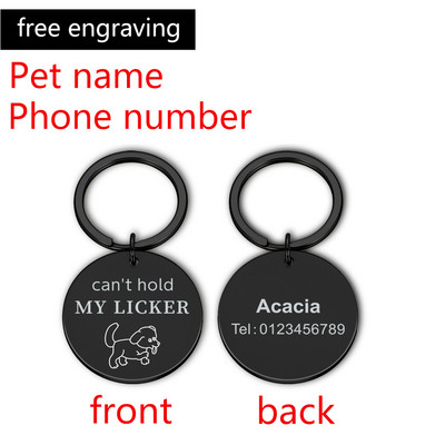 Etichetă de identificare pentru câine anti-pierdută Gulerul de câine nu îmi poate ține Licker ID-ul animalului de companie Nume Adresă Telefon Etichetă personalizată pentru pisică Etichetă de guler de câine