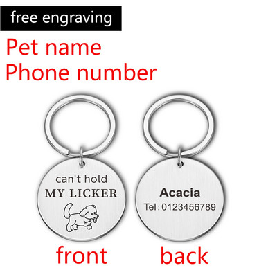 Etichetă de identificare pentru câine anti-pierdută Gulerul de câine nu îmi poate ține Licker ID-ul animalului de companie Nume Adresă Telefon Etichetă personalizată pentru pisică Etichetă de guler de câine