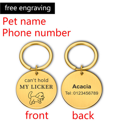 Etichetă de identificare pentru câine anti-pierdută Gulerul de câine nu îmi poate ține Licker ID-ul animalului de companie Nume Adresă Telefon Etichetă personalizată pentru pisică Etichetă de guler de câine