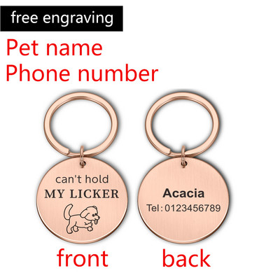 Etichetă de identificare pentru câine anti-pierdută Gulerul de câine nu îmi poate ține Licker ID-ul animalului de companie Nume Adresă Telefon Etichetă personalizată pentru pisică Etichetă de guler de câine