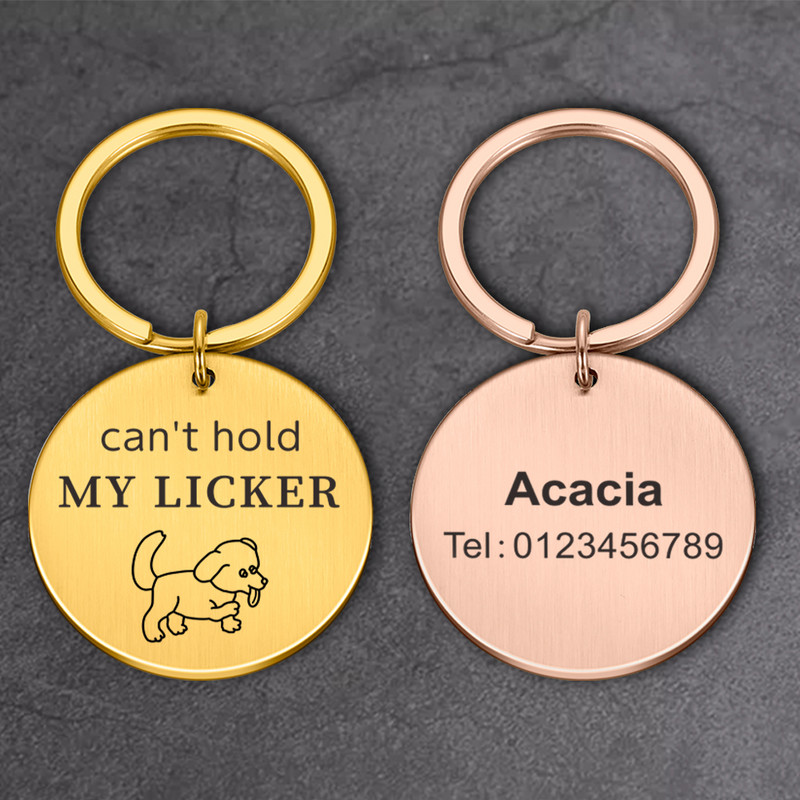 Etichetă de identificare pentru câine anti-pierdută Gulerul de câine nu îmi poate ține Licker ID-ul animalului de companie Nume Adresă Telefon Etichetă personalizată pentru pisică Etichetă de guler de câine